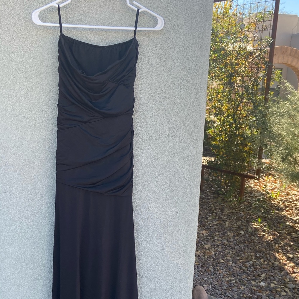 Long back tube dress.